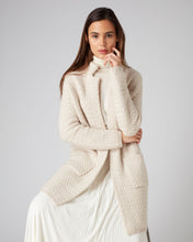 Load image into Gallery viewer, N.Peal Women&#39;s Basketweave Open Cashmere Cardigan Ecru White

