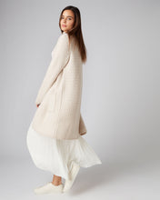 Load image into Gallery viewer, N.Peal Women&#39;s Basketweave Open Cashmere Cardigan Ecru White

