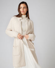Load image into Gallery viewer, N.Peal Women&#39;s Basketweave Open Cashmere Cardigan Ecru White

