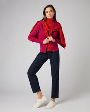 Load image into Gallery viewer, N.Peal Women&#39;s V Necked Cashmere Cardigan Raspberry Pink
