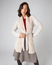 Load image into Gallery viewer, N.Peal Women&#39;s Shearling Placket Cardigan Snow Grey
