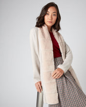 Load image into Gallery viewer, N.Peal Women&#39;s Shearling Placket Cardigan Snow Grey
