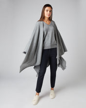 Load image into Gallery viewer, N.Peal Women&#39;s Cashmere Knitted Cape Flannel Grey
