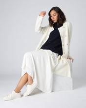 Load image into Gallery viewer, N.Peal Women&#39;s Fisherman Rib Funnel Cashmere Jumper Navy Blue
