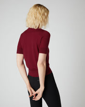 Load image into Gallery viewer, N.Peal Women&#39;s Superfine Round Neck Cashmere T Shirt Red Velvet
