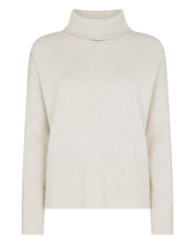 Load image into Gallery viewer, N.Peal Women&#39;s Mollie Metal Roll Neck Cashmere Jumper With Lurex Ecru White Sparkle
