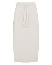 Load image into Gallery viewer, N.Peal Women&#39;s Metal Trim Cashmere Skirt With Lurex Ecru White Sparkle
