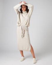 Load image into Gallery viewer, N.Peal Women&#39;s Metal Trim Cashmere Skirt With Lurex Ecru White Sparkle
