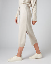 Load image into Gallery viewer, N.Peal Women&#39;s Metal Trim Cashmere Skirt With Lurex Ecru White Sparkle

