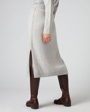 Load image into Gallery viewer, N.Peal Women&#39;s Metal Trim Cashmere Skirt Fumo Grey

