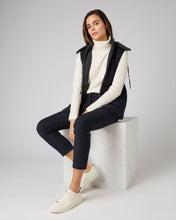 Load image into Gallery viewer, N.Peal Women&#39;s Cashmere Gilet with Detachable Hood Navy Blue
