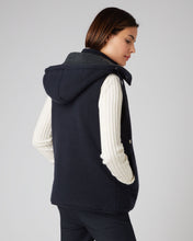 Load image into Gallery viewer, N.Peal Women&#39;s Cashmere Gilet with Detachable Hood Navy Blue
