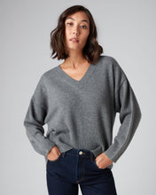 Load image into Gallery viewer, N.Peal Women&#39;s Chunky Metal Trim Cashmere Jumper Elephant Grey
