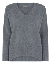 Load image into Gallery viewer, N.Peal Women&#39;s Chunky Metal Trim Cashmere Jumper Elephant Grey
