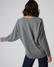 Load image into Gallery viewer, N.Peal Women&#39;s Chunky Metal Trim Cashmere Jumper Elephant Grey
