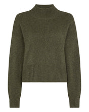 Load image into Gallery viewer, N.Peal Women&#39;s Mock Neck Cashmere Jumper Moss Green

