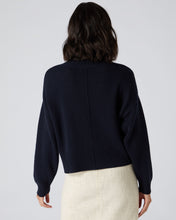 Load image into Gallery viewer, N.Peal Women&#39;s Mock Neck Cashmere Jumper Navy Blue
