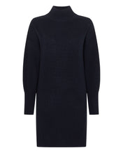Load image into Gallery viewer, N.Peal Women&#39;s Mock Neck Cashmere Jumper Dress Navy Blue
