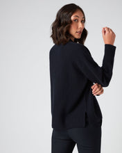 Load image into Gallery viewer, N.Peal Women&#39;s Relaxed Rib Cashmere Jumper Navy Blue
