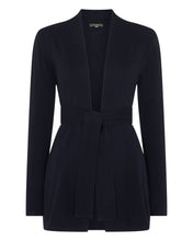 Load image into Gallery viewer, N.Peal Women&#39;s Relaxed Belted Cashmere Cardigan Navy Blue
