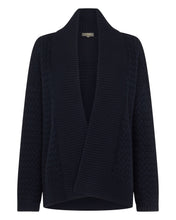 Load image into Gallery viewer, N.Peal Women&#39;s Basketweave Cashmere Cardigan Navy Blue
