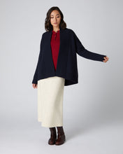 Load image into Gallery viewer, N.Peal Women&#39;s Basketweave Cashmere Cardigan Navy Blue
