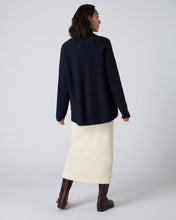 Load image into Gallery viewer, N.Peal Women&#39;s Basketweave Cashmere Cardigan Navy Blue
