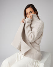 Load image into Gallery viewer, N.Peal Women&#39;s Basketweave Cashmere Cardigan Snow Grey
