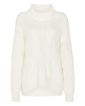 Load image into Gallery viewer, N.Peal Women&#39;s Super Chunky Cable Cashmere Jumper New Ivory White
