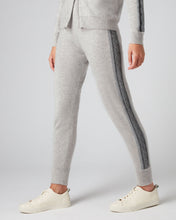 Load image into Gallery viewer, N.Peal Women&#39;s Cable Side Cashmere Jogger Fumo Grey
