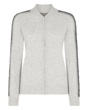 Load image into Gallery viewer, N.Peal Women&#39;s Cable Sleeve Full Zip Cashmere Jumper Fumo Grey
