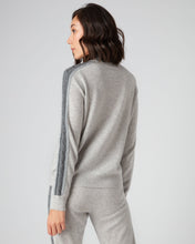 Load image into Gallery viewer, N.Peal Women&#39;s Cable Sleeve Full Zip Cashmere Jumper Fumo Grey
