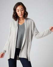 Load image into Gallery viewer, N.Peal Women&#39;s Cable Sleeve Cashmere Cardigan Fumo Grey
