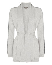 Load image into Gallery viewer, N.Peal Women&#39;s Cable Sleeve Cashmere Cardigan Fumo Grey
