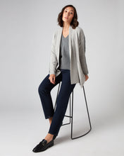 Load image into Gallery viewer, N.Peal Women&#39;s Cable Sleeve Cashmere Cardigan Fumo Grey
