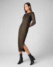 Load image into Gallery viewer, N.Peal Women&#39;s Lurex Scoop Back Dress Copper Brown Sparkle
