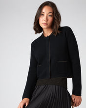 Load image into Gallery viewer, N.Peal Women&#39;s Metal Trim Jacket Black
