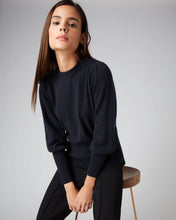 Load image into Gallery viewer, N.Peal Women&#39;s Deep Hem Cashmere Jumper Navy Blue
