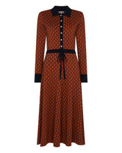 Load image into Gallery viewer, N.Peal Women&#39;s Lattice Knit Dress Amber Orange
