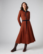 Load image into Gallery viewer, N.Peal Women&#39;s Lattice Knit Dress Amber Orange
