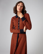 Load image into Gallery viewer, N.Peal Women&#39;s Lattice Knit Dress Amber Orange
