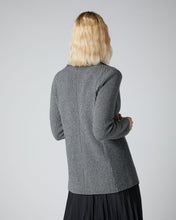 Load image into Gallery viewer, N.Peal Women&#39;s Houndstooth Longline Blazer Black
