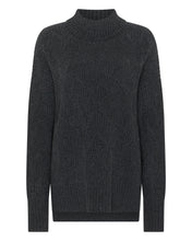 Load image into Gallery viewer, N.Peal Women&#39;s Chunky Cable Cashmere Jumper Dark Charcoal Grey
