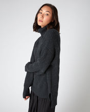 Load image into Gallery viewer, N.Peal Women&#39;s Chunky Cable Cashmere Jumper Dark Charcoal Grey
