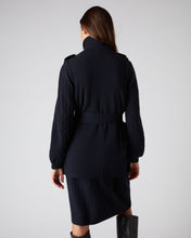 Load image into Gallery viewer, N.Peal Women&#39;s Shearling Belted Cashmere Gilet Navy Blue
