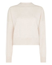 Load image into Gallery viewer, N.Peal Women&#39;s Relaxed Round Neck Cashmere Jumper Ecru White
