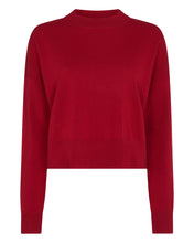 Load image into Gallery viewer, N.Peal Women&#39;s Relaxed Round Neck Cashmere Jumper Ruby Red

