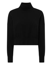 Load image into Gallery viewer, N.Peal Women&#39;s Relaxed Roll Neck Cashmere Jumper Black
