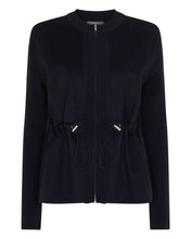 Load image into Gallery viewer, N.Peal Women&#39;s Woven Front Cashmere Jacket Navy Blue
