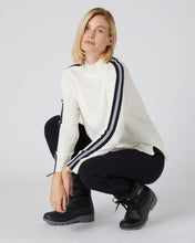Load image into Gallery viewer, N.Peal Women&#39;s Stripe Sleeve Jumper New Ivory White
